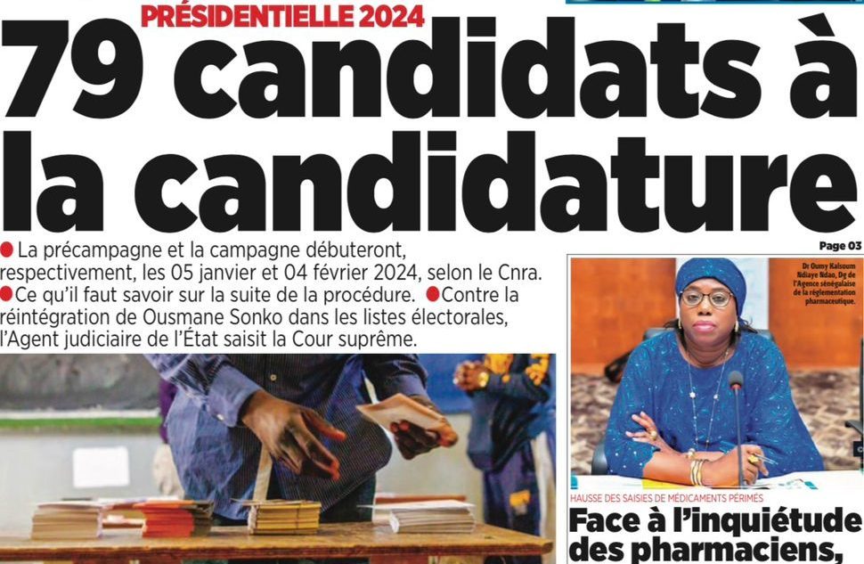 La revue de presse sénégalaise du mercredi 27 décembre 2023