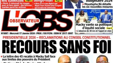 La revue de presse sénégalaise du mercredi 17 janvier 2024