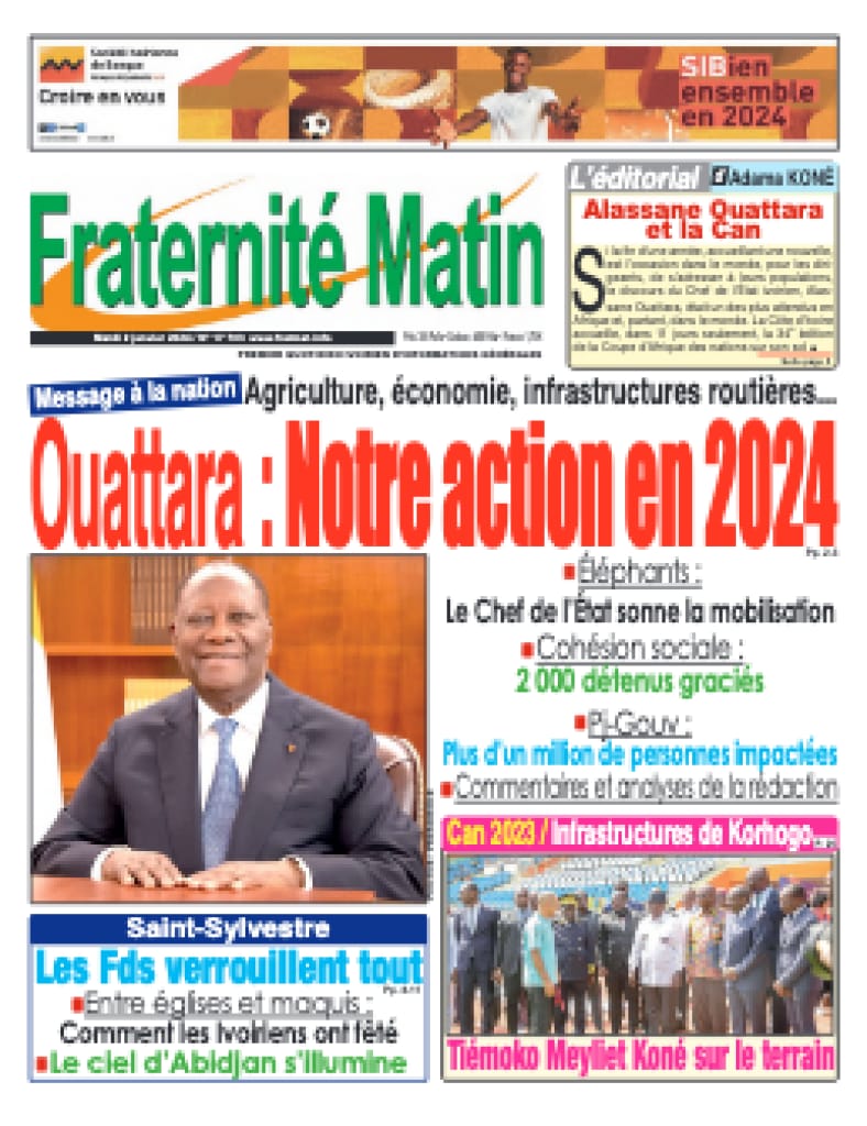 La revue de presse ivoirienne du mardi 02 janvier 2024