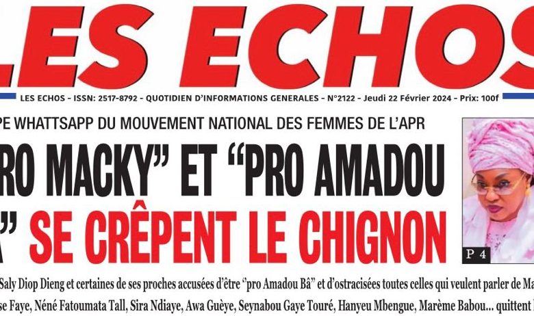 La revue de presse sénégalaise du jeudi 22 février 2024