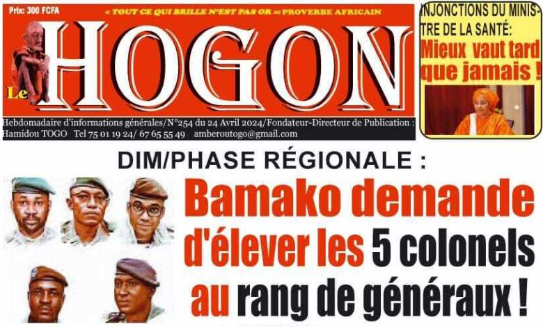 Revue de presse malienne du mercredi 24 avril 2024