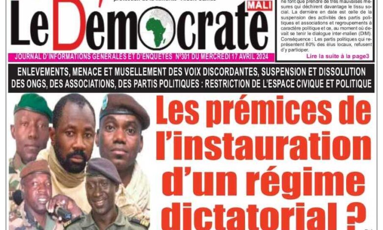 Revue de presse malienne du mercredi 17 avril