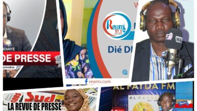 Revue de presse en wolof sur les radios sénégalaises : AL FAYDA, IRADIO, REWMI, REWMI, RFM, SUD FM, WALF et 2ATV