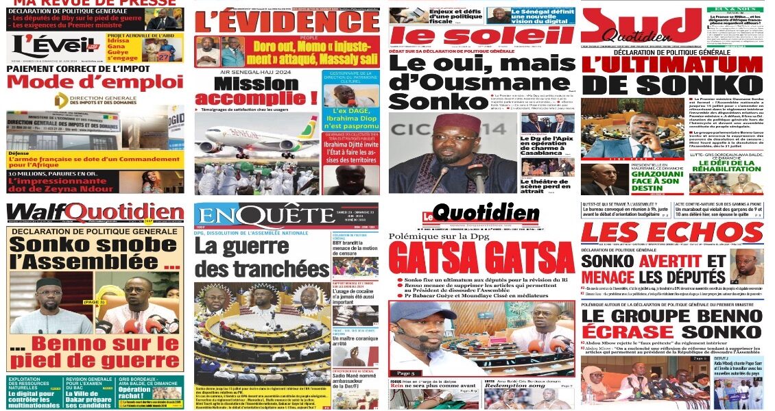 Revue de presse sénégalaise du samedi 29 juin 2024