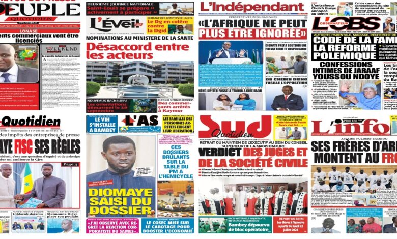 Revue de presse sénégalaise du samedi 06 juillet 2024