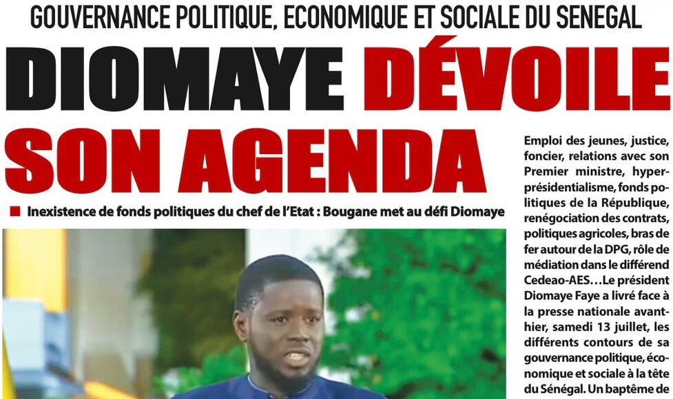 Revue de presse sénégalaise du lundi 15 juillet 2024