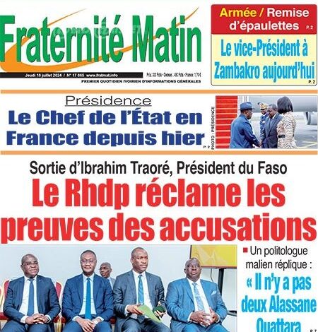 Revue de presse ivoirienne du jeudi 18 juillet 2024