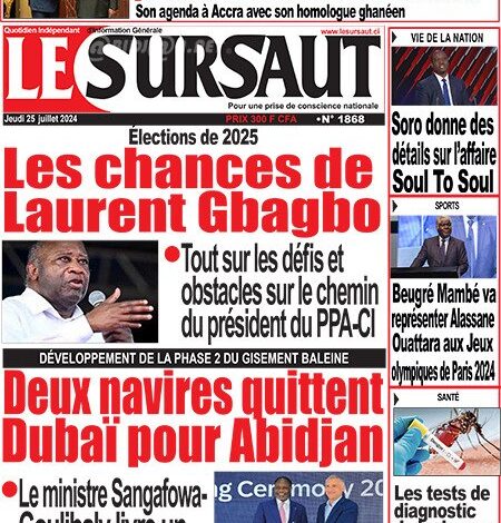 Revue de presse ivoirienne du jeudi 25 juillet 2024