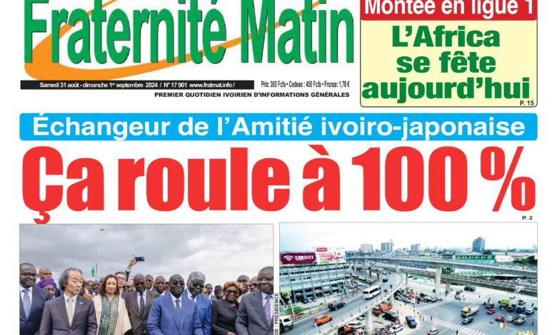 Revue de presse ivoirienne du samedi 31 août 2024