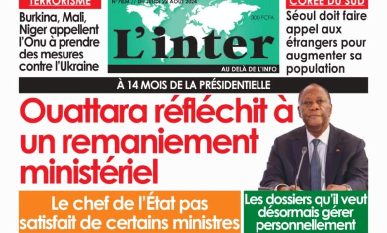 Revue de presse ivoirienne du jeudi 22 août 2024