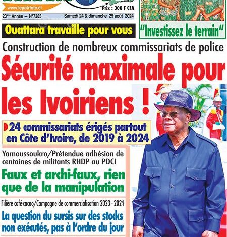 Revue de presse ivoirienne du samedi 24 août 2024