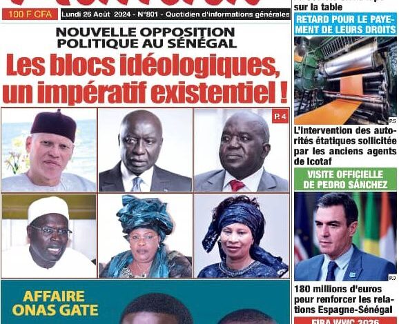 Revue de presse sénégalaise du lundi 26 août