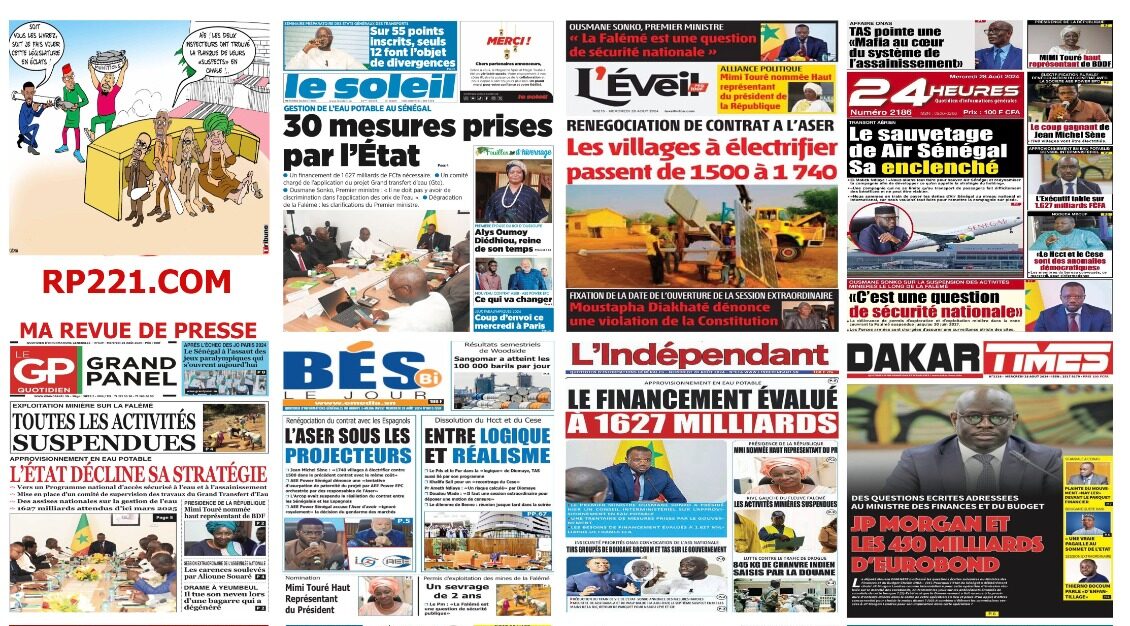 Revue de presse sénégalaise du mercredi 28 août 2024