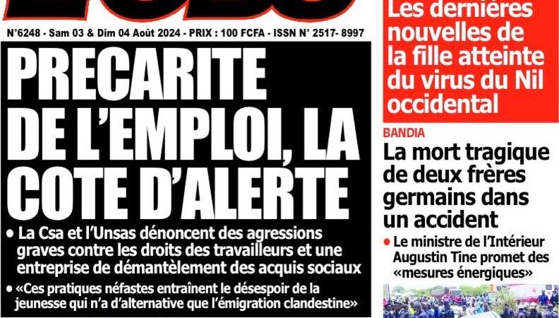 Revue de presse sénégalaise du samedi 03 août