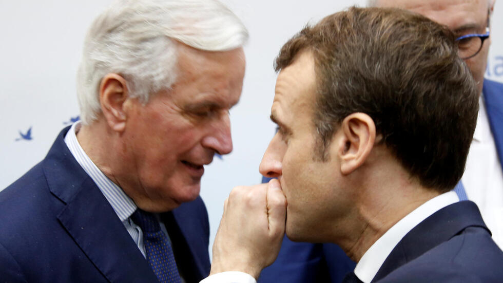 Emmanuel Macron et son nouveau Premier ministre, Michel Barnier