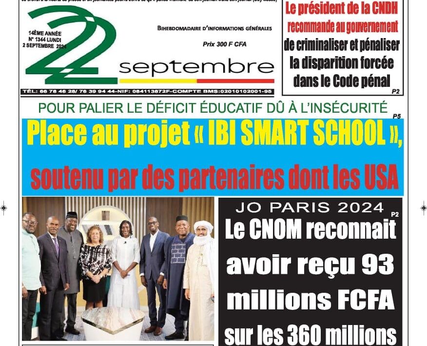 Revue de presse malienne du lundi 02 septembre 2024