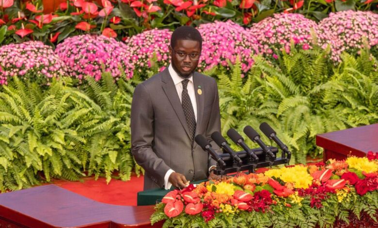 Le Président Bassirou Diomaye Faye pendant son discours au FOCAC 2024