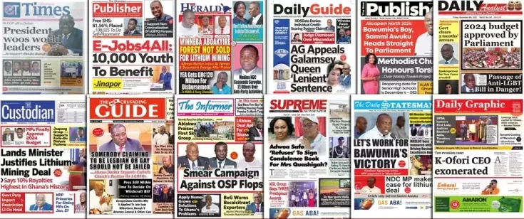 La revue de presse du Ghana du mardi 24 septembre