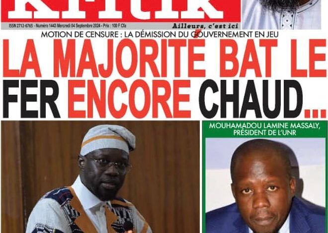 Revue de presse sénégalaise du mercredi 04 septembre