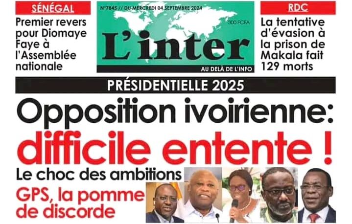 Revue de presse ivoirienne du mercredi 04 septembre