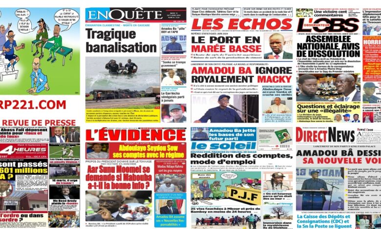 Revue de presse sénégalaise du mardi 10 septembre 2024