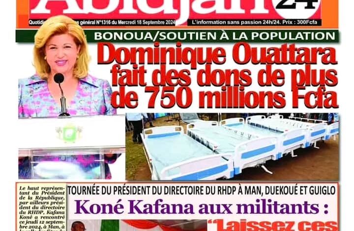 Revue de presse ivoirienne du mercredi 18 septembre 2024