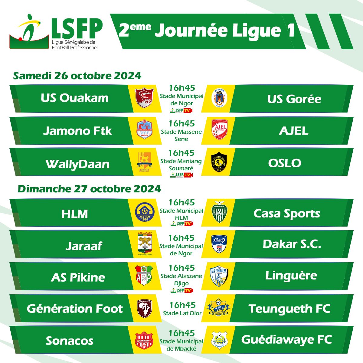 Ligue 1 : calendrier de la 2e journée