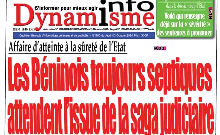 Bénin : la revue de presse du jeudi 03 octobre 2024