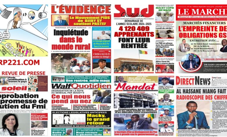 La revue de presse sénégalaise du lundi 07 octobre 2024