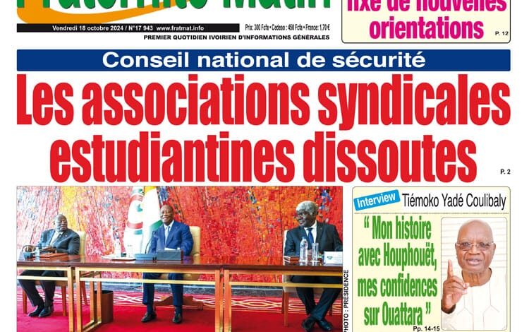 La revue de presse de Côte d'Ivoire du vendredi 18 octobre