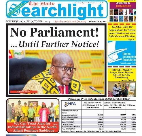 La revue de presse du Ghana du mercredi 23 octobre 2024