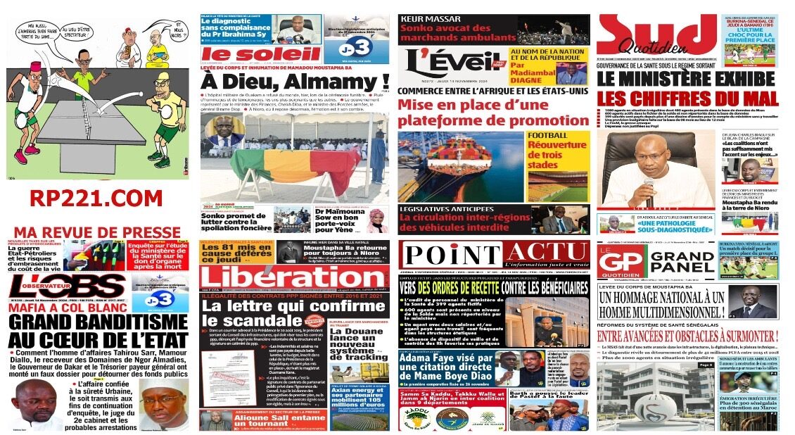 La revue de presse sénégalaise du jeudi 14 novembre 2024