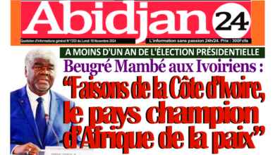 La revue de presse de Côte d'Ivoire du lundi 18 novembre 2024