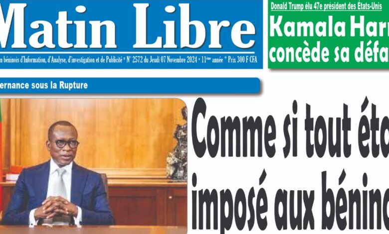 La revue de presse du Bénin du jeudi 07 novembre 2024