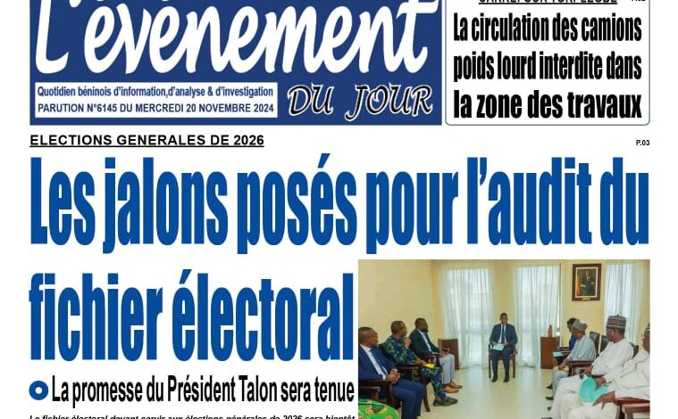 La revue de presse du Bénin du mercredi 20 novembre 2024