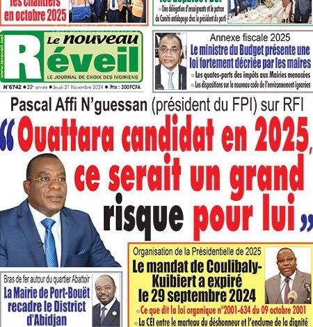 La revue de presse de Côte d'Ivoire du jeudi 21 novembre 2024