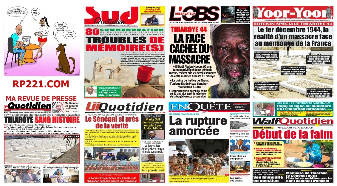 La revue de presse sénégalaise du samedi 30 novembre 2024