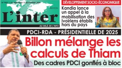 La revue de presse de Côte d’Ivoire du mercredi 13 novembre 2024