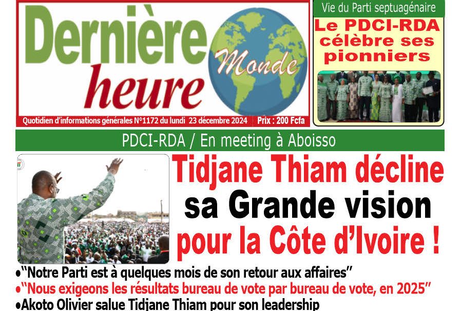 La revue de presse de Côte d’Ivoire du lundi 23 décembre 2024