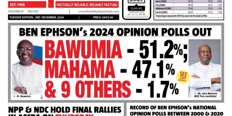 La revue de presse du Ghana du mardi 03 décembre 2024