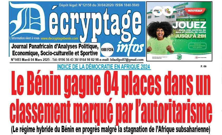 La revue de presse du Bénin du mardi 04 mars 2025