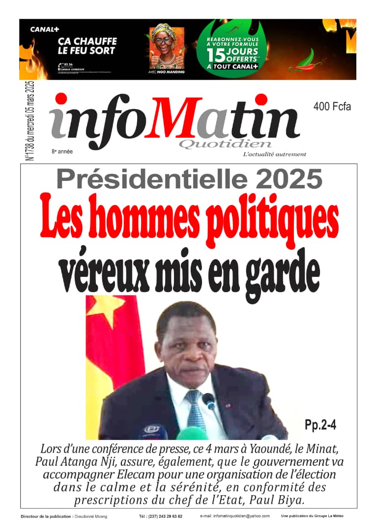 La revue de presse du Cameroun du mercredi 05 mars 2025