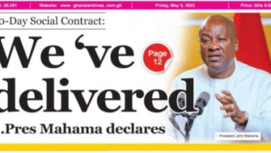 Headlines from Ghana, this Friday, May 02, 2025