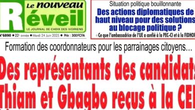 La revue de presse de Côte d'Ivoire du mardi 24 juin 2025