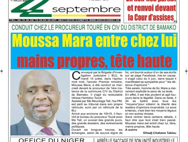 La revue de presse du Mali du jeudi 17 juillet 2025