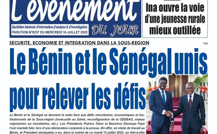 La revue de presse du Bénin du mercredi 16 juillet 2025