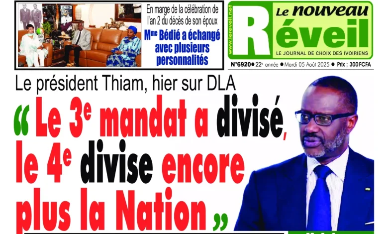 La revue de presse de Côte d'Ivoire du mardi 05 août 2025