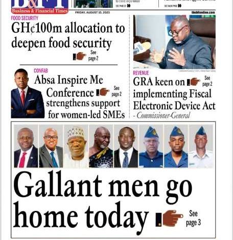 Headlines from Ghana, this Friday, August 15, 2025