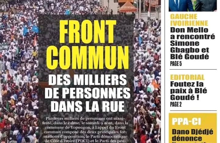 La revue de presse de Côte d'Ivoire du lundi 11 août 2025