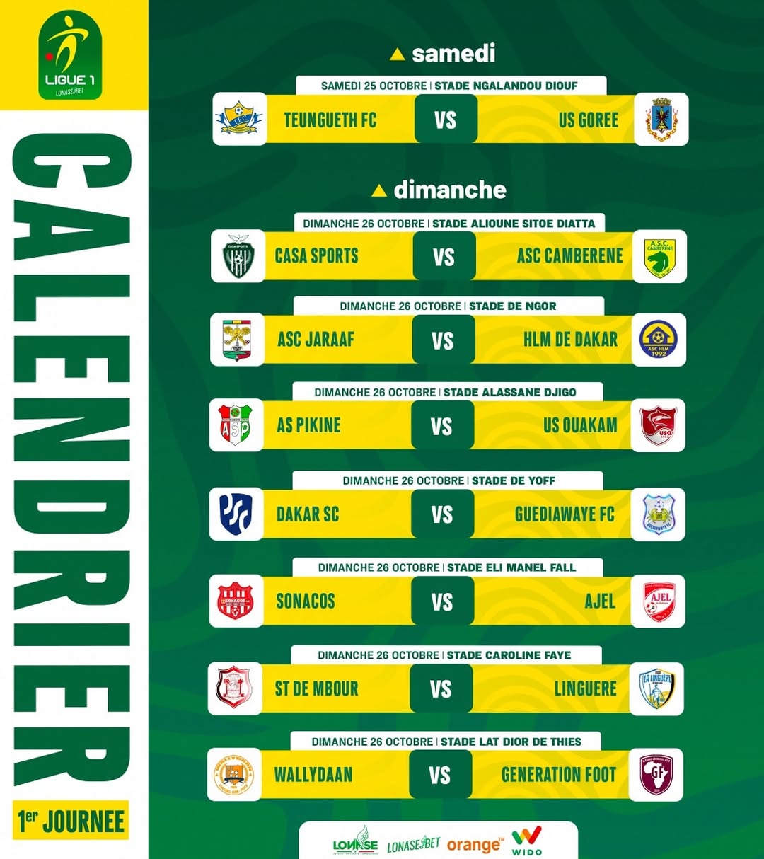 Ligue 1 : le choc US Gorée-Tengueth FC va lancer la nouvelle saison